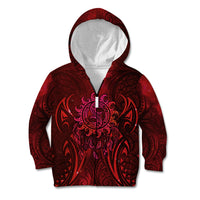New Zealand Dream Catcher Kid Hoodie Maori Koru Pattern Red Version