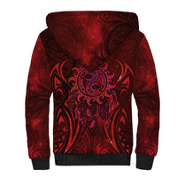 New Zealand Dream Catcher Sherpa Hoodie Maori Koru Pattern Red Version LT05 - Polynesian Pride