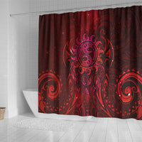 New Zealand Dream Catcher Shower Curtain Maori Koru Pattern Red Version