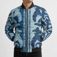 Hawaii Pua Kenikeni Lei Bomber Puffer Jacket With Lau Maia Royal Blue LT05 - Polynesian Pride