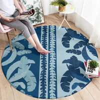 Hawaii Pua Kenikeni Lei Round Carpet With Lau Maia Royal Blue LT05 - Polynesian Pride