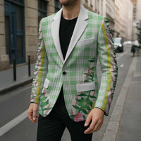 Hawaii Pikake Lokelani Plumeria Lei Blazer Green Palaka Motifs