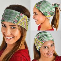 Hawaii Pikake Lokelani Plumeria Lei Neck Gaiter Green Palaka Motifs