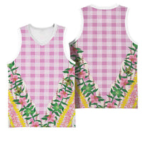 Hawaii Pikake Lokelani Plumeria Lei Basketball Jersey Pink Palaka Motifs