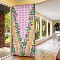 Hawaii Pikake Lokelani Plumeria Lei Door Cover Pink Palaka Motifs