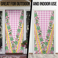 Hawaii Pikake Lokelani Plumeria Lei Door Cover Pink Palaka Motifs
