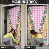 Hawaii Pikake Lokelani Plumeria Lei Door Cover Pink Palaka Motifs