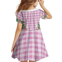 Hawaii Pikake Lokelani Plumeria Lei Family Matching Long Sleeve Bodycon Dress and Hawaiian Shirt Pink Palaka Motifs