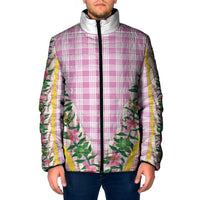 Hawaii Pikake Lokelani Plumeria Lei Padded Jacket Pink Palaka Motifs