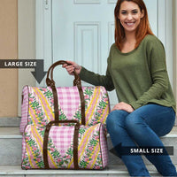 Hawaii Pikake Lokelani Plumeria Lei Travel Bag Pink Palaka Motifs LT05 - Polynesian Pride