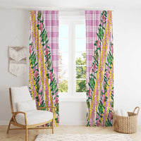 Hawaii Pikake Lokelani Plumeria Lei Window Curtain Pink Palaka Motifs