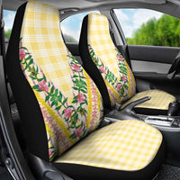 Hawaii Pikake Lokelani Plumeria Lei Car Seat Cover Yellow Palaka Motifs