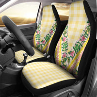 Hawaii Pikake Lokelani Plumeria Lei Car Seat Cover Yellow Palaka Motifs
