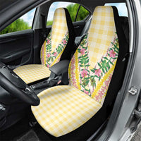 Hawaii Pikake Lokelani Plumeria Lei Car Seat Cover Yellow Palaka Motifs