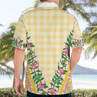 Hawaii Pikake Lokelani Plumeria Lei Hawaiian Shirt Yellow Palaka Motifs