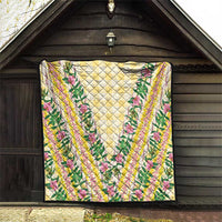 Hawaii Pikake Lokelani Plumeria Lei Quilt Yellow Palaka Motifs
