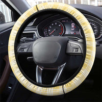 Hawaii Pikake Lokelani Plumeria Lei Steering Wheel Cover Yellow Palaka Motifs