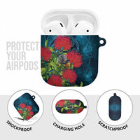 New Zealand Matariki Piwakawaka AirPods Case Maori Koru With Pohutukawa Flowers