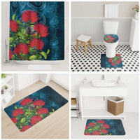 New Zealand Matariki Piwakawaka Bathroom Set Maori Koru With Pohutukawa Flowers