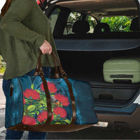 New Zealand Matariki Piwakawaka Travel Bag Maori Koru With Pohutukawa Flowers