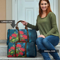 New Zealand Matariki Piwakawaka Travel Bag Maori Koru With Pohutukawa Flowers