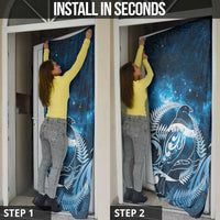 New Zealand Matariki Door Cover Pigeon Kereru Maori Fern Art