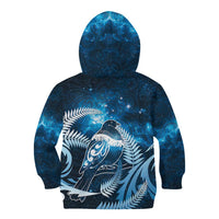 New Zealand Matariki Kid Hoodie Pigeon Kereru Maori Fern Art