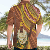 Hawaii King Kamehameha Hawaiian Shirt Hawaiian Kakau Pattern With Leis LT05 - Polynesian Pride