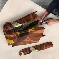 Hawaii King Kamehameha Umbrella Hawaiian Kakau Pattern With Leis