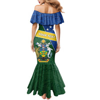 Personalised Solomon Islands Independence Day Mermaid Dress With Coat Of Arms LT05 - Polynesian Pride