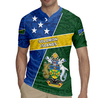 Personalised Solomon Islands Independence Day Rugby Jersey With Coat Of Arms LT05 - Polynesian Pride