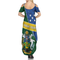 Personalised Solomon Islands Independence Day Summer Maxi Dress With Coat Of Arms LT05 - Polynesian Pride