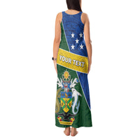 Personalised Solomon Islands Independence Day Tank Maxi Dress With Coat Of Arms LT05 - Polynesian Pride