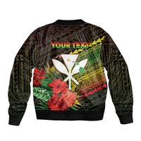 Personalized Hawaii Born and Raised Bomber Jacket Kanaka Maoli Flag Day