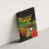 Hawaii Born and Raised Canvas Wall Art Kanaka Maoli Flag Day