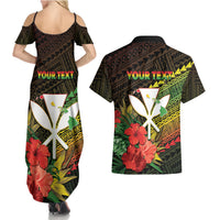 Personalized Hawaii Born and Raised Couples Matching Summer Maxi Dress and Hawaiian Shirt Kanaka Maoli Flag Day