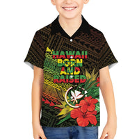 Personalized Hawaii Born and Raised Hawaiian Shirt Kanaka Maoli Flag Day LT05 - Polynesian Pride