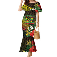 Personalized Hawaii Born and Raised Mermaid Dress Kanaka Maoli Flag Day LT05 Women Reggae - Polynesian Pride