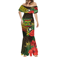 Personalized Hawaii Born and Raised Mermaid Dress Kanaka Maoli Flag Day LT05 - Polynesian Pride