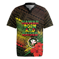 Personalized Hawaii Born and Raised Rugby Jersey Kanaka Maoli Flag Day LT05 Reggae - Polynesian Pride
