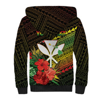 Personalized Hawaii Born and Raised Sherpa Hoodie Kanaka Maoli Flag Day LT05 - Polynesian Pride