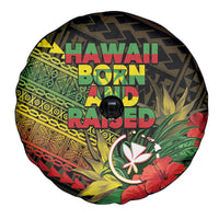Hawaii Born and Raised Spare Tire Cover Kanaka Maoli Flag Day