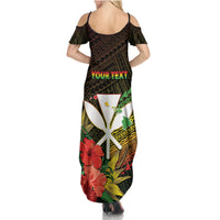 Personalized Hawaii Born and Raised Summer Maxi Dress Kanaka Maoli Flag Day LT05 - Polynesian Pride