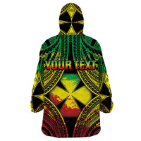 Personalised Wallis and Futuna Territory Day Wearable Blanket Hoodie Polynesian Pattern Simple Style
