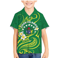 Cook Islands Happy Constitution Day Family Matching Mermaid Dress and Hawaiian Shirt Pattern Tribal Art