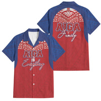 Aiga Samoa Family Matching Short Sleeve Bodycon Dress and Hawaiian Shirt Aiga Is Everything LT05 Dad's Shirt - Short Sleeve Red - Polynesian Pride