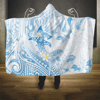 Polynesia Hammerhead Shark Hooded Blanket Tropical Flowers Tribal Pattern Blue LT05 - Polynesian Pride