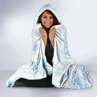 Polynesia Hammerhead Shark Hooded Blanket Tropical Flowers Tribal Pattern Blue LT05 - Polynesian Pride