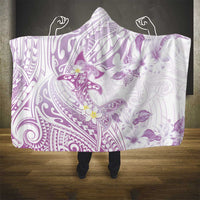Polynesia Hammerhead Shark Hooded Blanket Tropical Flowers Tribal Pattern Lavender LT05 - Polynesian Pride