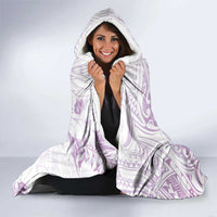 Polynesia Hammerhead Shark Hooded Blanket Tropical Flowers Tribal Pattern Lavender LT05 - Polynesian Pride
